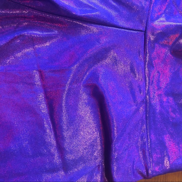 High Waisted Purple Disco Hot Shorts - Picture 3 of 4